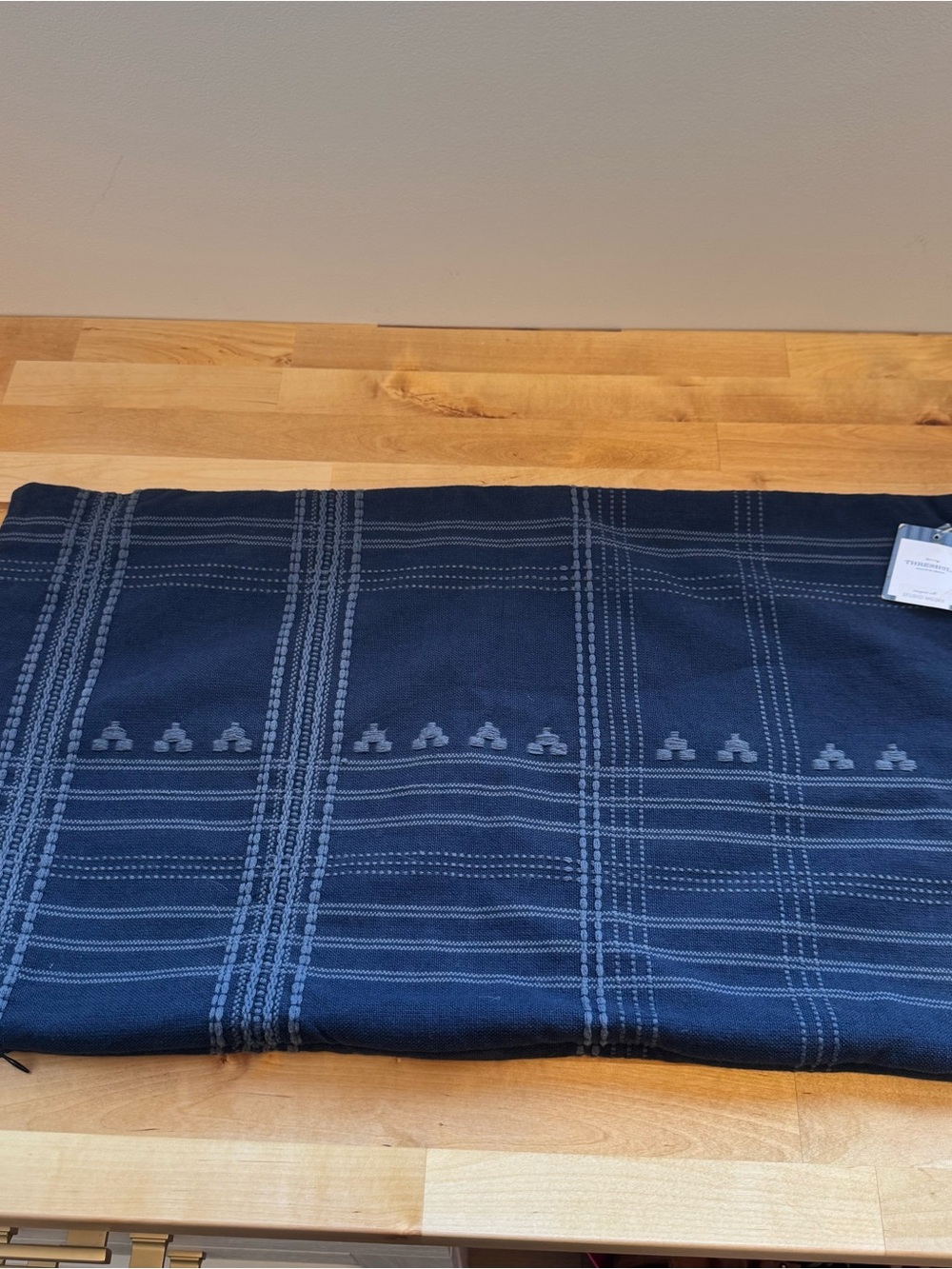 Threshold Aztec pattern blue lumber pillow cover NWT
